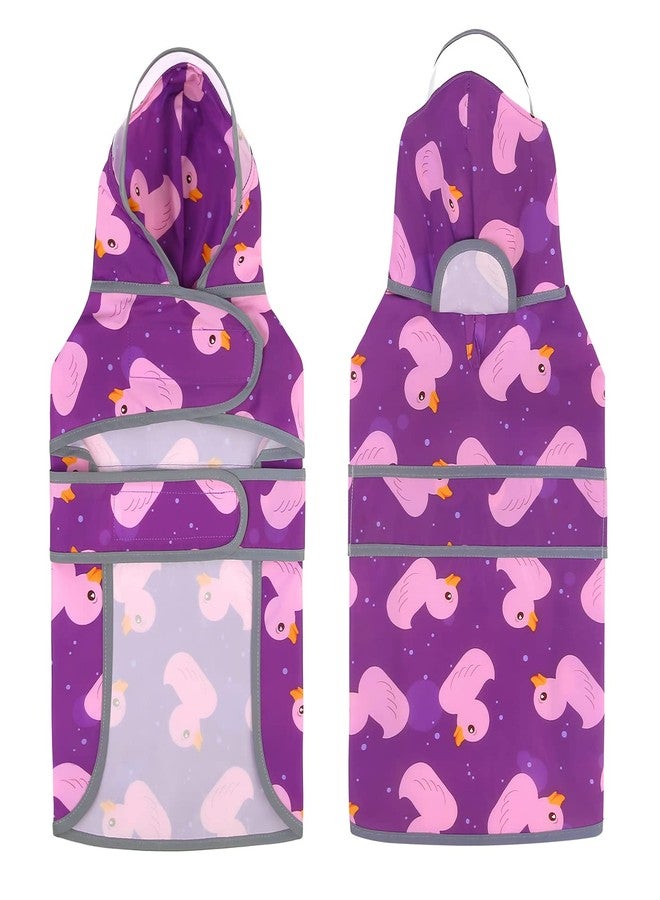 HDE Dog Raincoat with Clear Hood Rain Jacket Poncho for Small Medium Large Dogs Ducks Purple - XXL - Image 3